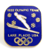 Lake Placid USA 1932 Olympic Team Enamel Pin Winter Games Ski Jump Sports  - $18.23 CAD
