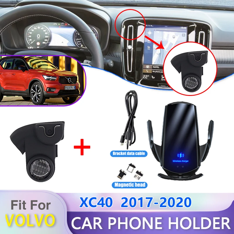Car Mobile Phone Holder for Volvo XC40 2017 2018 2019 2020 Wireless Charging - £14.91 GBP+