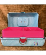 Vintage Caboodles Make Up Carrying Case #2602 Cosmetics Storage Teal Mar... - $34.04 CAD
