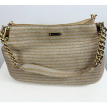 Eric Javits NY Womens Metallic Raffia Double Chain-Link Strap Purse Gold... - £51.82 GBP