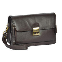 DR314 Lockable Leather Wrist Bag Brown - £48.44 GBP