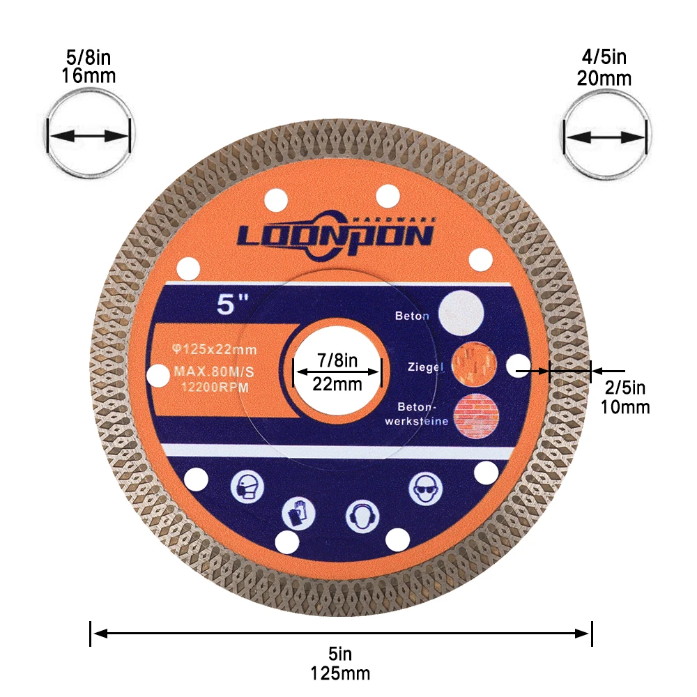 115/125/180/230mm  Saw Hot Pressed  Turbo Blade Cutting Disc  Wheel for Porcelai - £166.08 GBP