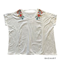 Women&#39;s Johnny Was Embroidered Relaxed Tee Shirt - £34.70 GBP
