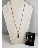 Vintage 1975 Avon Plaza Gold Tone Faux Amethyst Pendant Necklace Earring... - €31,55 EUR