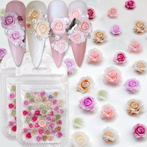 Flower Nail Charms, 100PCS 3D Flower Nail Art Gradient Red Pink Purple G... - $10.67