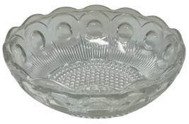 Vintage Hobnail Clear Pressed Glass Serving Bowl 8.5" Cameo With Scalloped Edge image 2