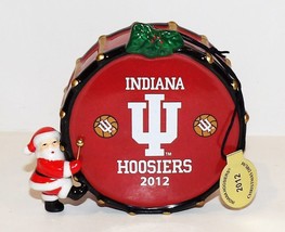 2012 Danbury Mint Indiana Hoosiers Christmas Drum Christmas Ornament~Santa~ - £37.70 GBP