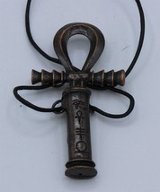 Ankh Of the Dead Pendant On Leather Cord Vintage 1995 Alchemy Gothic - $55.15