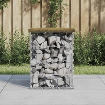 Garden Bench Gabion Design 33x31x42 cm Impregnated Wood Pine - £29.86 GBP