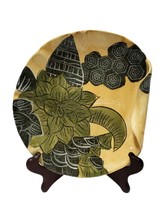 Ambiance Tommy Bahama Tropical Botanical Yellow Green Leaf  Curled Salad Plates - $13.98