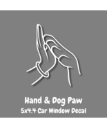 Female Hand &amp; Dog Paw Vinyl Decal 5x4.4&quot; - £3.91 GBP