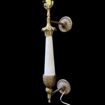 Wall Sconce Lamp Marble Acanthus Neoclassical 20” Electric Vtg Hollywood... - $197.99