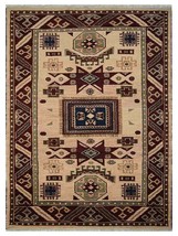 Glitzy Rugs UBSAF0102K0946A15 8 x 10 ft. Hand Knotted Afghan Wool &amp; Silk Kazak R - £570.51 GBP