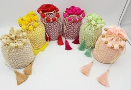 Handmade Pouch Bags Potli Purse Batwa bridal Purse Women handbag Shagun Pouch Re - £22.16 GBP