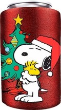 Peanuts Snoopy Woodstock Hugging By Christmas Tree Huggie Can Cooler Koozie NEW - £6.13 GBP