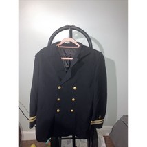 US Naval Academy Dress Uniform Jacket 42S Black Blazer Coat, Davis Cloth... - $35.63