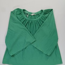 Vintage Koret Round Neck Women’s Green Huge Sleeves Pullover Blouse Chest 41" image 15