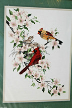 Dimensions 1516 Cardinals in Dogwood Crewel Embroidery Kit 11&quot; x 15&quot; 1998  - £21.37 GBP