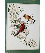 Dimensions 1516 Cardinals in Dogwood Crewel Embroidery Kit 11" x 15" 1998  - $26.77