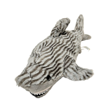 The Petting Zoo Great White Shark Striped Plush Stuffed Animal Lovey 21&quot; Long - £9.30 GBP