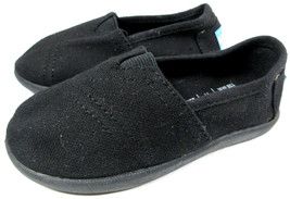 Tiny TOMS Classics Infant Toddler Baby Canvas Black Slip-On Shoes - £11.98 GBP