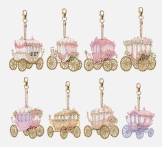 8pcs 5D DIY Assorted Cute Fairy tale Carriages Diamond Painting Art Keyrings by  - $8.99