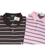 NEW Polo Ralph Lauren Striped Polo Shirt! White Brown or Orange  Smooth ... - $805.40 MXN