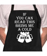 Rosoz Funny BBQ Black Chef Aprons for Men，if You Can Read This Adjustabl... - £15.71 GBP