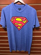NEW Men&#39;s DC Comics Superman Active T-Shirt Running Crew Neck Blue Quick... - £11.03 GBP