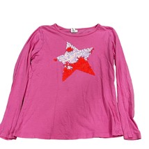Crewcuts Girls&#39; Long Sleeve Pink Shirt W/ Reversible Sequin Star Design 10 - $9.60