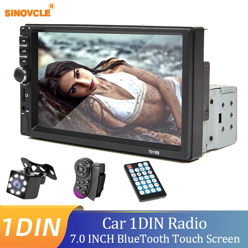 7&quot; Car Radio 1 Din MP5 Bluetooth Multimedia Player Touch Screen FM ISO Power Aux - £40.88 GBP+
