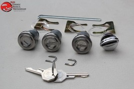 1958 Chevy Ignition Door Trunk Lock Cylinders w Long Cyl OEM Octagon Head Keys - £50.72 GBP