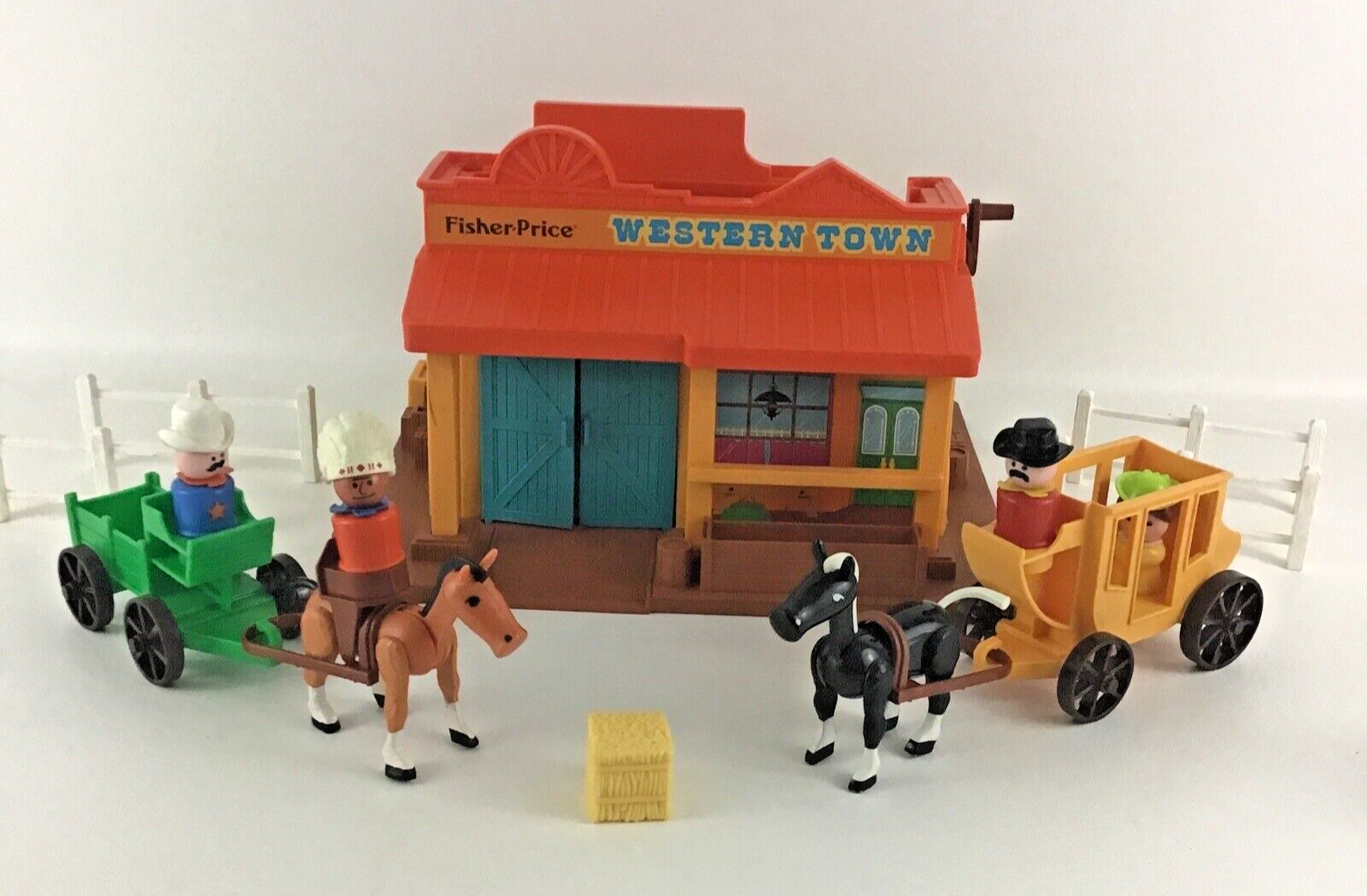 Fisher Price Play Family Little People Western Town Playset Figures Vintage 1982 - $222.70