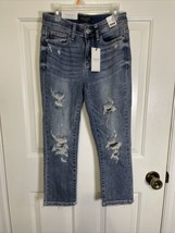 Judy Blue Jeans Womens Sz 1 Denim Skinny Fit Cropped Distressed New Wais... - $27.12