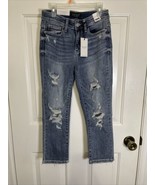 Judy Blue Jeans Womens Sz 1 Denim Skinny Fit Cropped Distressed New Wais... - $27.12