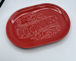 Plate Hallmark Red Cookie Dish &quot;Fresh Baked Cookies&quot; 2019 10.75 x 8 Inches - £18.26 GBP