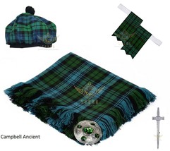 Scottish Campbell Ancient Tartan Kilt FLY PLAID Brooch Flashes  Kilt pin Tam Hat - $39.00