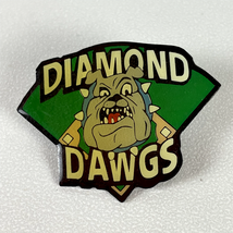 Vintage DIAMOND DAWGS Pin Lapel Enamel Bulldog Baseball - $11.39