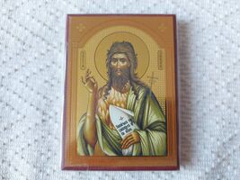 Handmade Serbian Orthodox Icon Of St John the Baptist 10cm x 7cm (3.94in... - $14.99