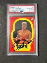 1985 Rocky IV #2 Signed Stickers Dolph Lundgren Ivan Drago Stickers PSA Auto 9 - $549.99