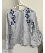 Dizzy Lissy Women&#39;s Long Sleeve Flower Button up Shirt LIGHT BLUE SIZE S - £7.90 GBP