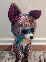 TY Beanie Boos Flippables 16&quot; YAPPY Color Changing Sequins Chihuahua puppy Plush - £26.10 GBP