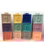 12pcs Soft Rubber Baby Building Blocks Brick Teether Stacking Toys Learn... - $12.86