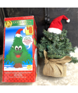 Douglas Fir Talking Singing Dancing Christmas Tree 12&quot; Burlap Sack /PLZ ... - $454.60 MXN
