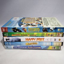 Lot of 5 Comedy DVDs Movies New Groove Madagascar Happy Feet Surfs Up DreamWorks - £17.22 GBP