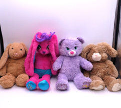Build a Bear Bunny Rabbit lot of 4 Purple Anna, Pink Singing, Brown, Tan - £17.13 GBP