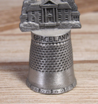 Thimble GRACELAND 3D Home Vintage Pewter Elvis 3/4&quot; x 1.25&quot; FORT - $3.77