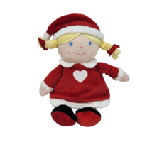 8&quot; Precious Firsts Carter&#39;s Christmas Blonde Doll Stuffed Animal Plush Toy Heart - £28.96 GBP