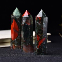 African Bloodstone Healing Crystal Tower Point Wands Reiki Obelisk Mineral Rocks - £20.53 GBP