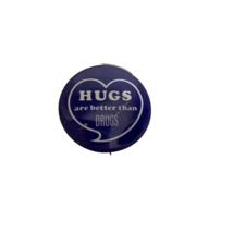 Vintage Purple 1&quot; Hugs Are Better Than Drugs Pin Button Pinback - £5.20 GBP